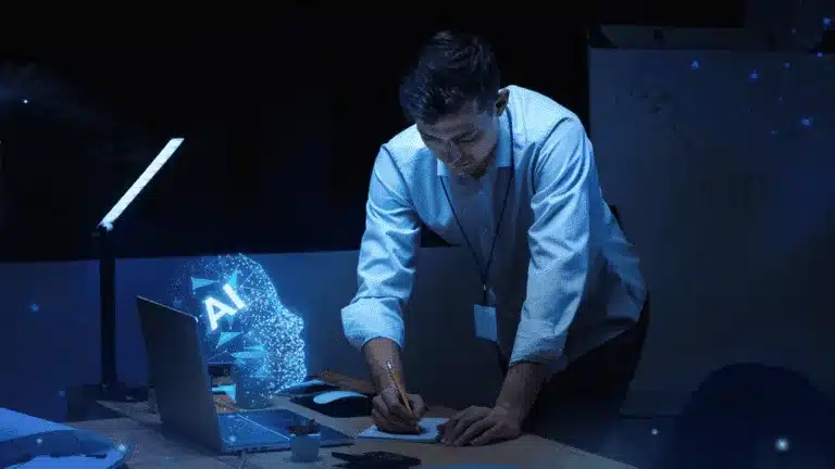 person using laptop using artificial intelligence generate Images